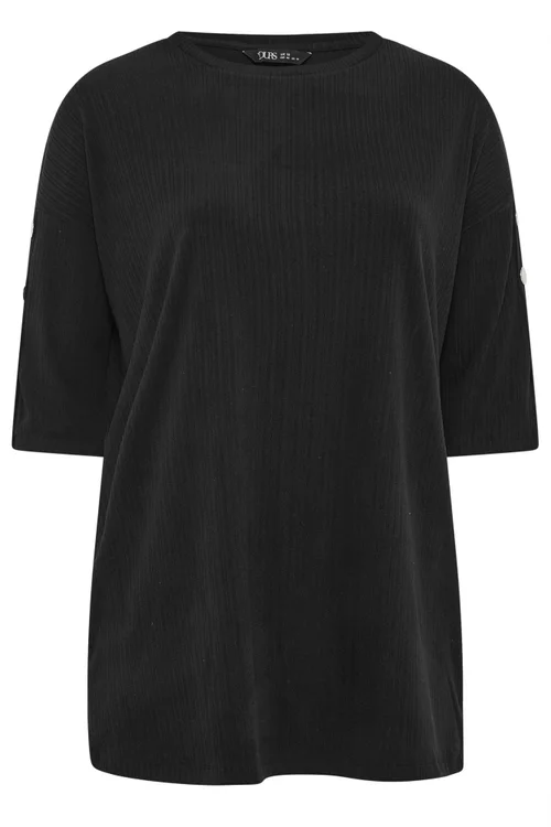 Yours Curve Black Soft Touch Button Top - Size 20 Image 2