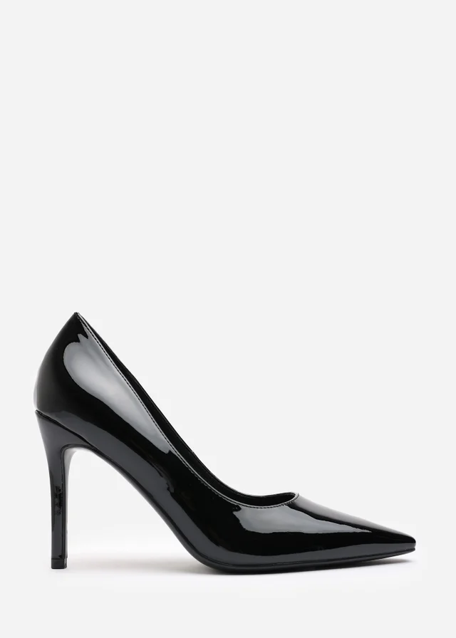 Where's That From Mireille Black Patent Stiletto Heels