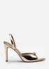 Where's That From Odette Gold PU Slingback Heels - Size 7 Image 2