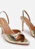 Where's That From Odette Gold PU Slingback Heels - Size 7 Image 5