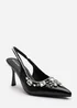 Where's That From Delphine Black Patent Slingback Heels - Size 3 Image 3
