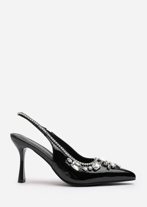 Where's That From Delphine Black Patent Slingback Heels - Size 3 Image 2