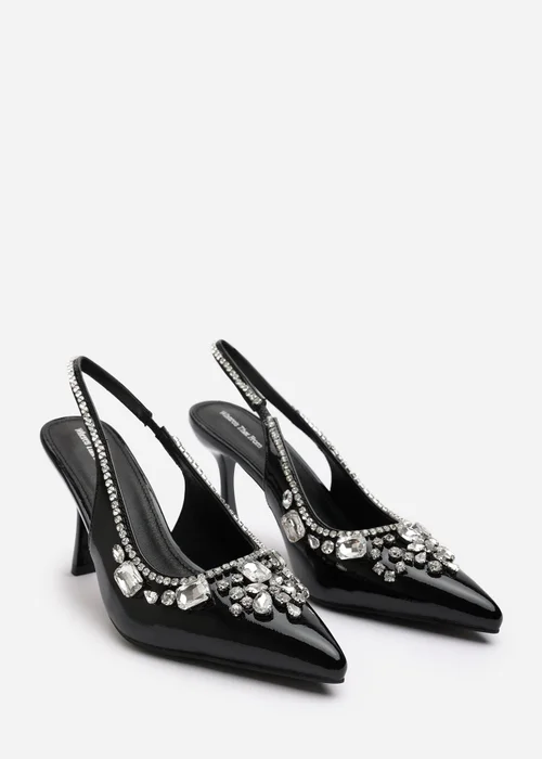 Where's That From Delphine Black Patent Slingback Heels - Size 3 Image 4