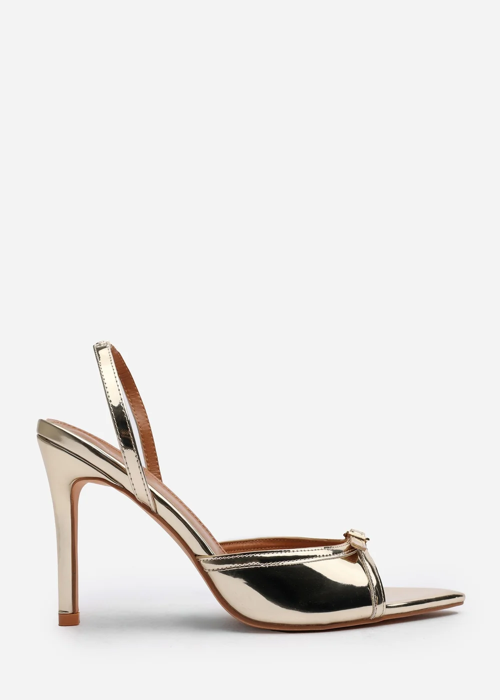 Where's That From Odette Gold PU Wide Fit Slingback Heels - Size 3 Image 2