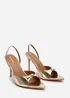 Where's That From Odette Gold PU Wide Fit Slingback Heels - Size 3 Image 4