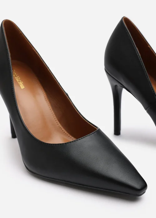 Where's That From Mireille Black PU Wide-Fit Stiletto Heels - 4 Image 5