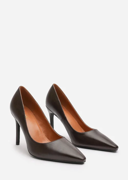 Where's That From Mireille Brown PU Wide Fit Stiletto Heels - 4 Image 5