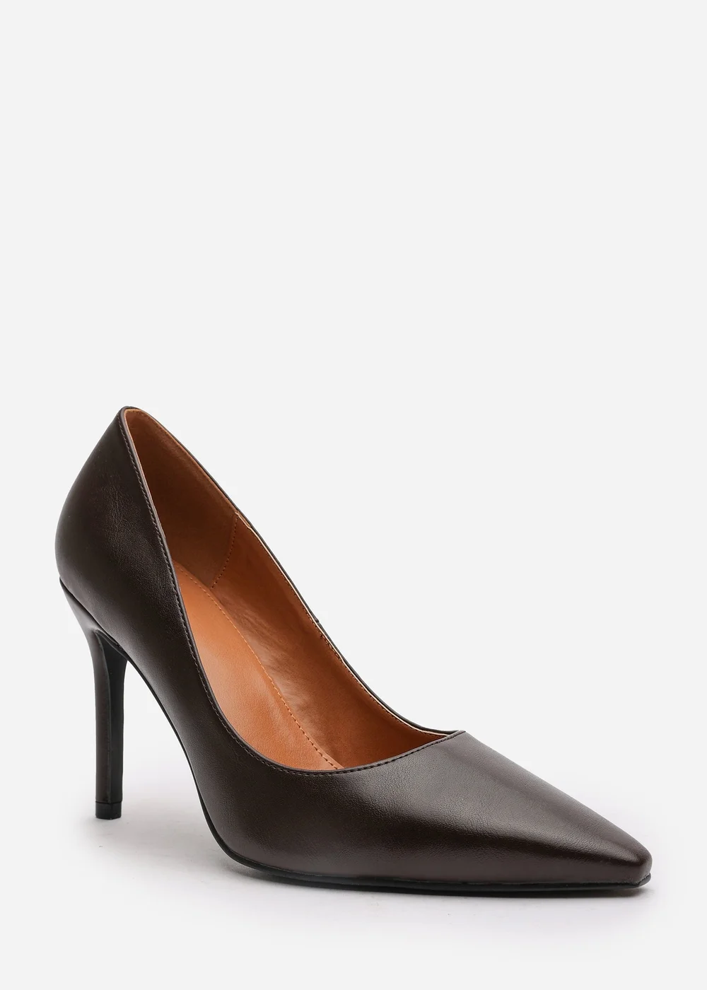 Where's That From Mireille Brown PU Wide Fit Stiletto Heels - 4 Image 3