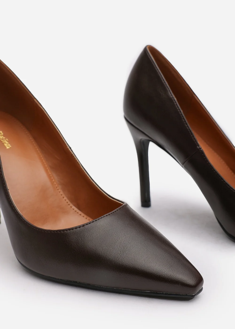 Where's That From Mireille Brown PU Wide Fit Stiletto Heels - 4 Image 4