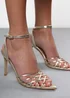 Where's That From Melissa Gold PU Strappy Stiletto Sandals - Size 6 Image 2