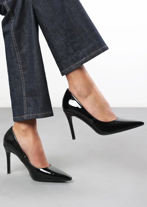 Where's That From Mireille Black Patent Wide-Fit Stiletto Heels - 4 Image 6