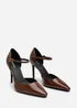 Where's That From Tiana Brown Pointed Court Heels - Size 6 Image 4