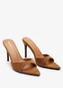 Where's That From Indira Cognac Suede Peep Toe Stiletto Mules - Size 4 Image 4