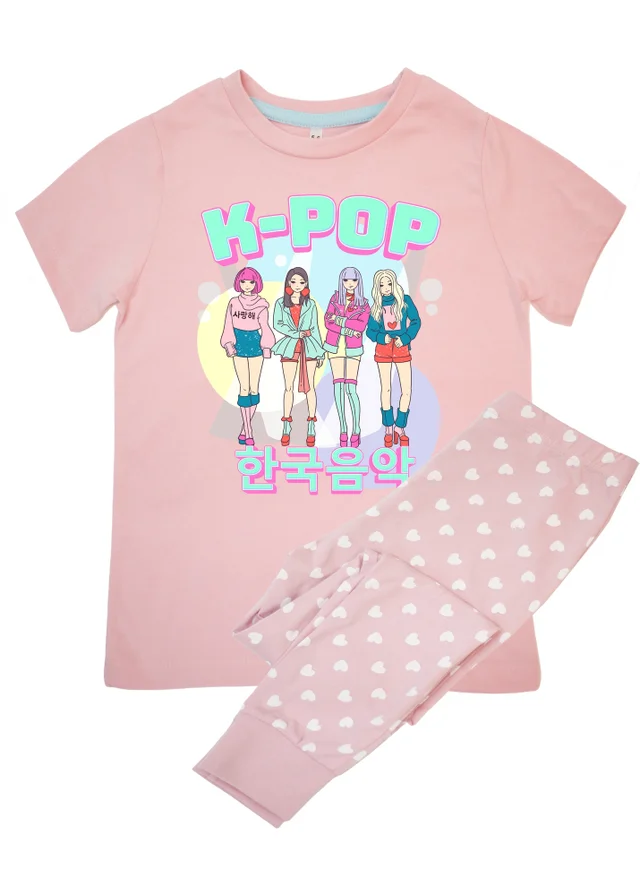 Ada & Ted Brands In K-Pop Girl Band Girls Pink Graphic Pyjamas (3-8 Years)