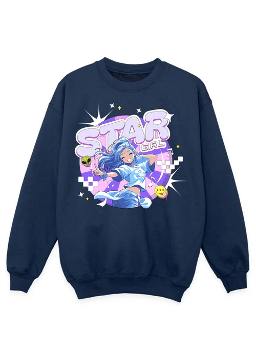 Ada & Ted K-Pop Star Girl Girls Navy Blue Graphic Sweatshirt (3-13 Years) - 12-13 yrs Image 1