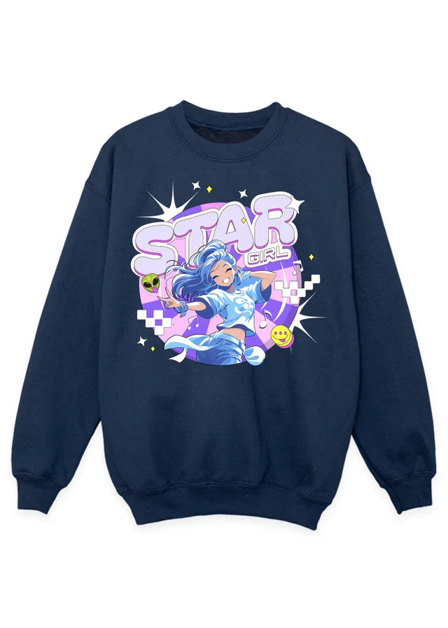 Ada & Ted Brands In K-Pop Star Girl Girls Navy Blue Graphic Sweatshirt (3-13 Years)