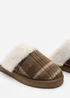 Wheres That From Inaya Yellow Plaid Faux Fur Mule Slippers - Size 4 Image 5