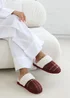 Wheres That From Inaya Red Plaid Faux Fur Mule Slippers - Size 5 Image 1