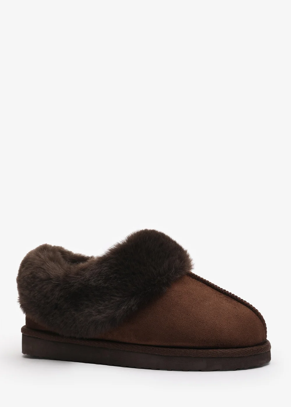 Wheres That From Danica Brown Mule Slippers With Faux Fur - 3 Image 3
