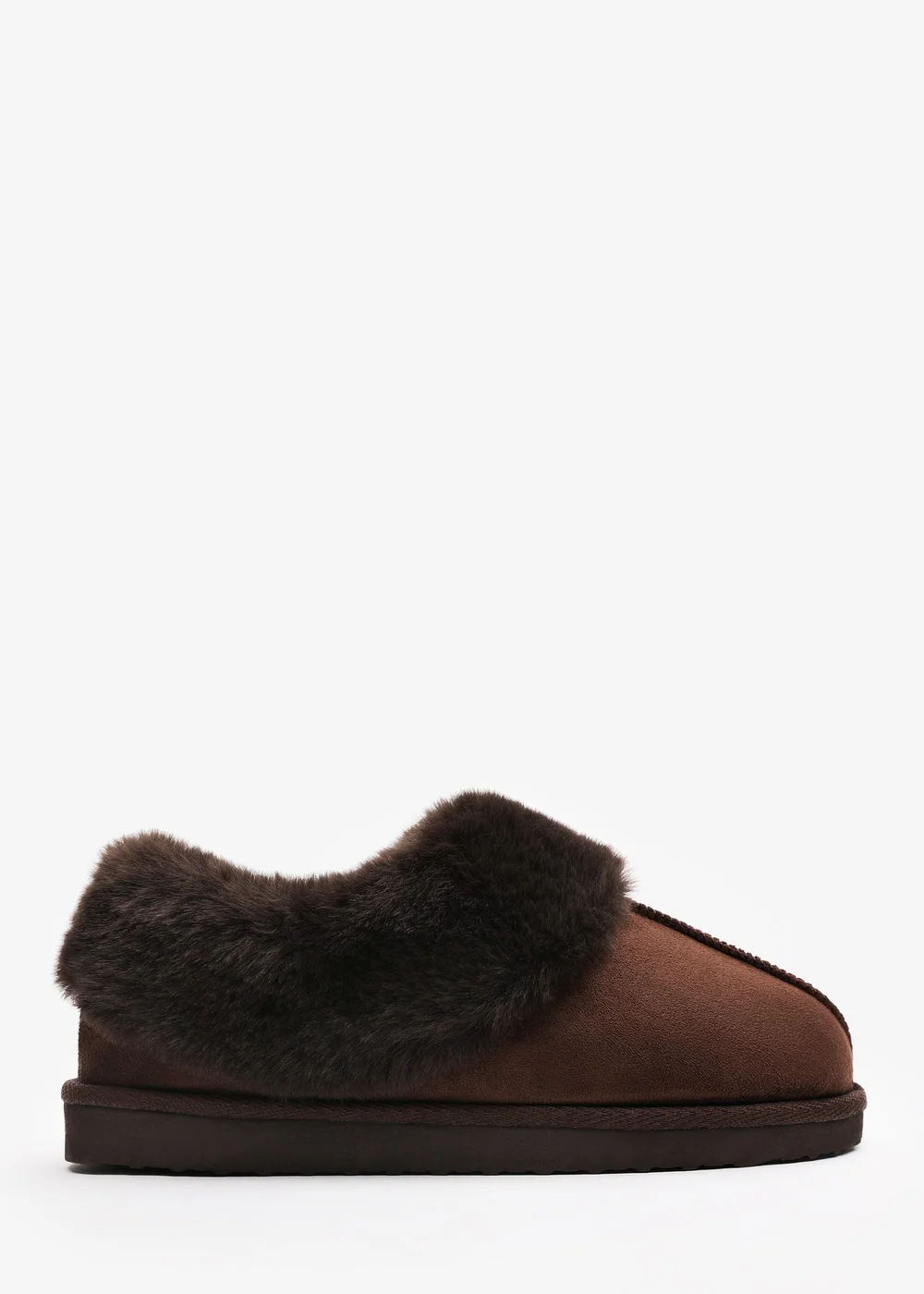 Wheres That From Danica Brown Mule Slippers With Faux Fur - Size 4 Image 2