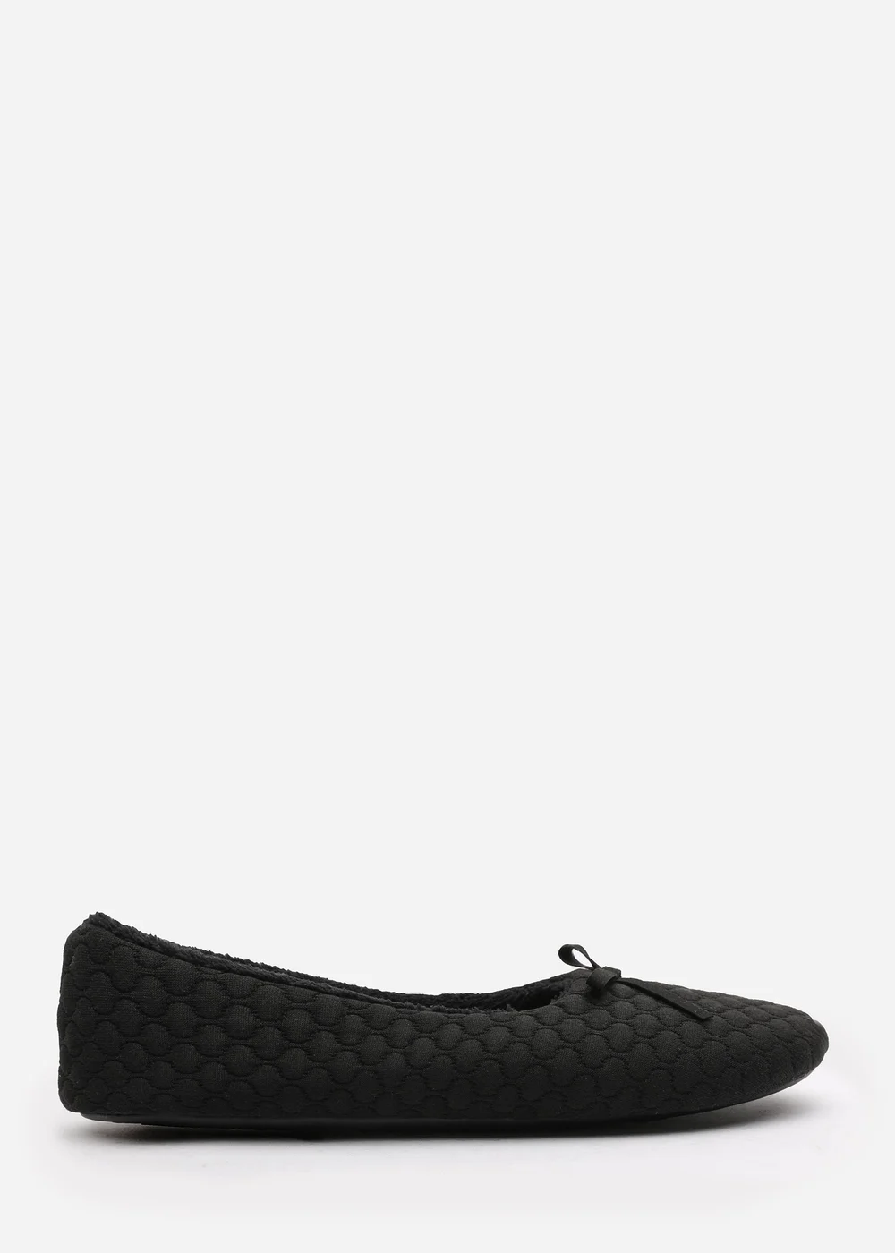 Where's That From Sorelle Black Quilted Ballet Slipper With Bow - 7 Image 1