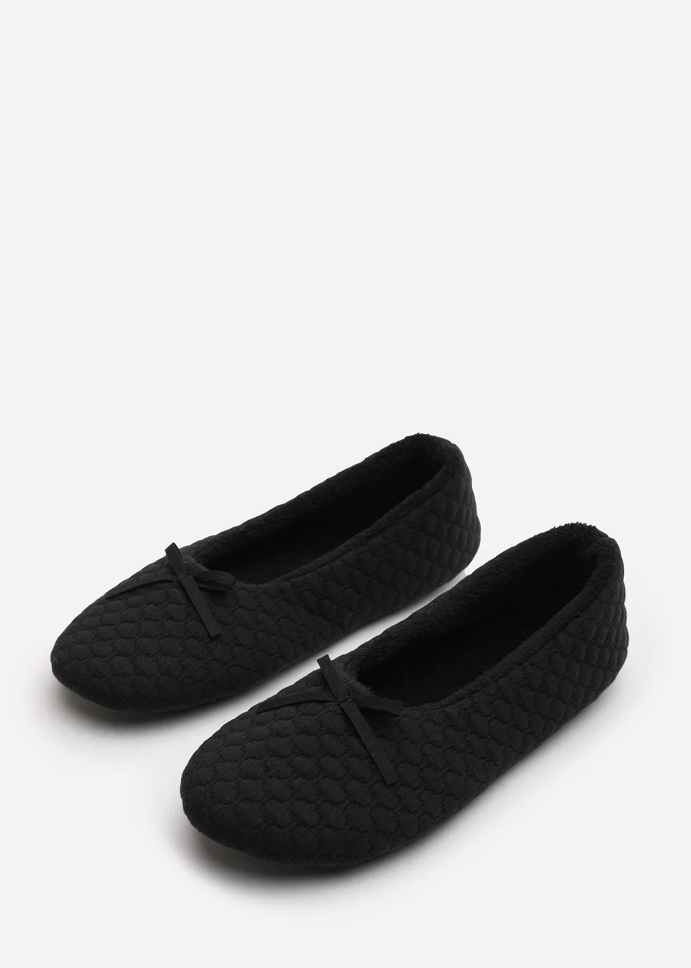 Where's That From Sorelle Black Quilted Ballet Slipper With Bow - 7 Image 3