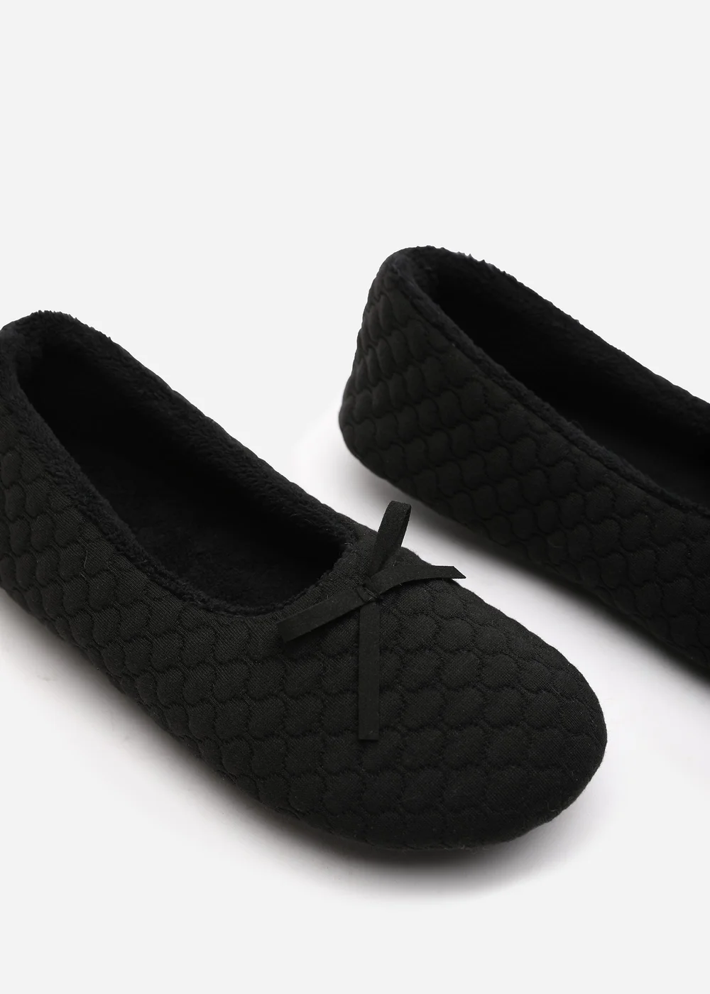 Where's That From Sorelle Black Quilted Ballet Slipper With Bow - 7 Image 4