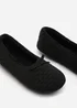 Where's That From Sorelle Black Quilted Ballet Slipper With Bow - Size 7 Image 4