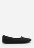Where's That From Sorelle Black Quilted Ballet Slipper With Bow - Size 7 Image 2