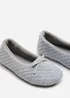 Where's That From Sorelle Light Grey Quilted Ballet Slipper With Bow - Size 5 Image 4