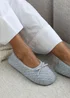 Where's That From Sorelle Light Grey Quilted Ballet Slipper With Bow - Size 5 Image 5