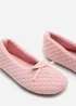 Where's That From Sorelle Pink Quilted Ballet Slipper With Bow - Size 6 Image 4