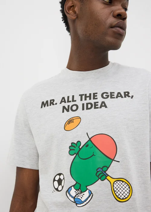 Mr Men Grey Graphic T-Shirt - 2XL Image 3