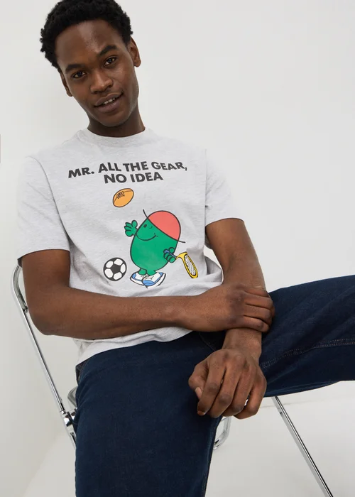 Mr Men Grey Graphic T-Shirt - 2XL Image 1