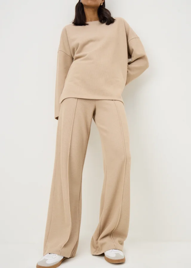 Oatmeal Soft Touch Co-ord Trousers