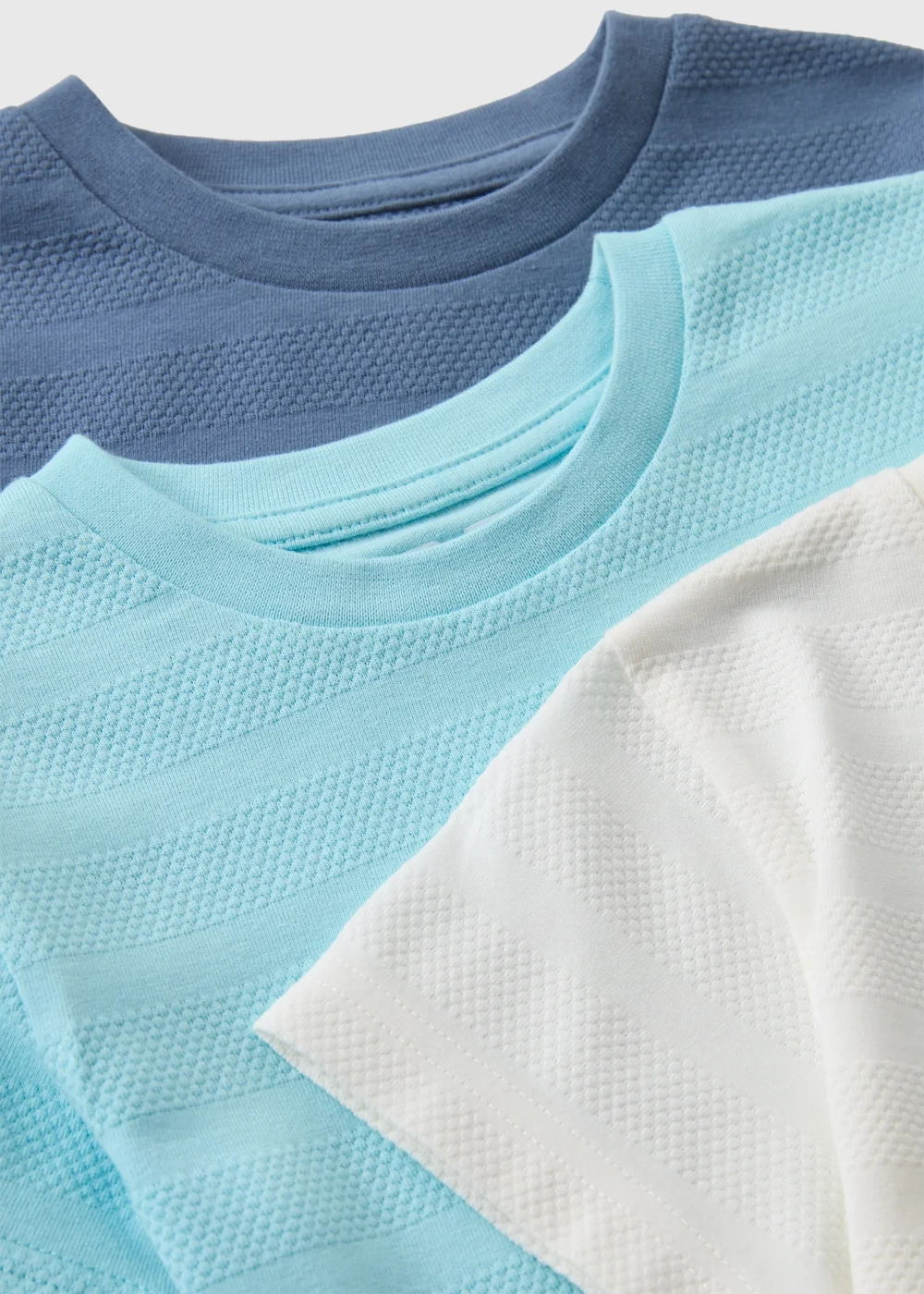 3 Pack Boys Blue Textured T-Shirt (1-7yrs) - 4-5 Yrs Image 2