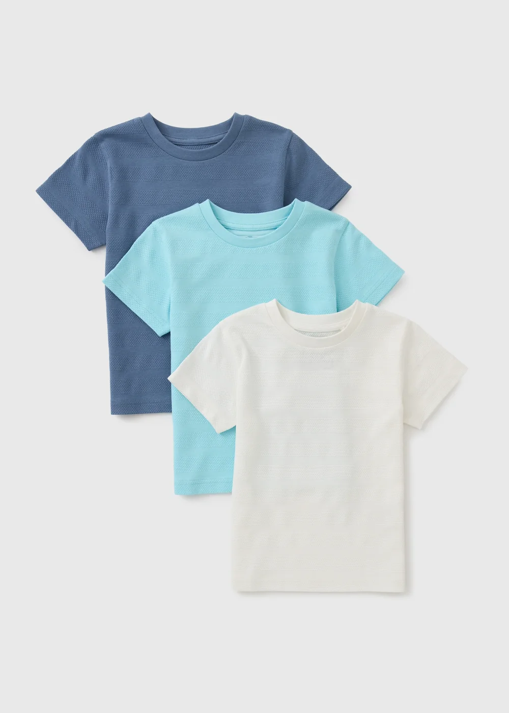 3 Pack Boys Blue Textured T-Shirt (1-7yrs) - 4-5 Yrs Image 1