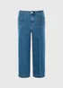 Mid Wash Pocket Front Wide Leg Cropped Jeans - Size 8 Image 1