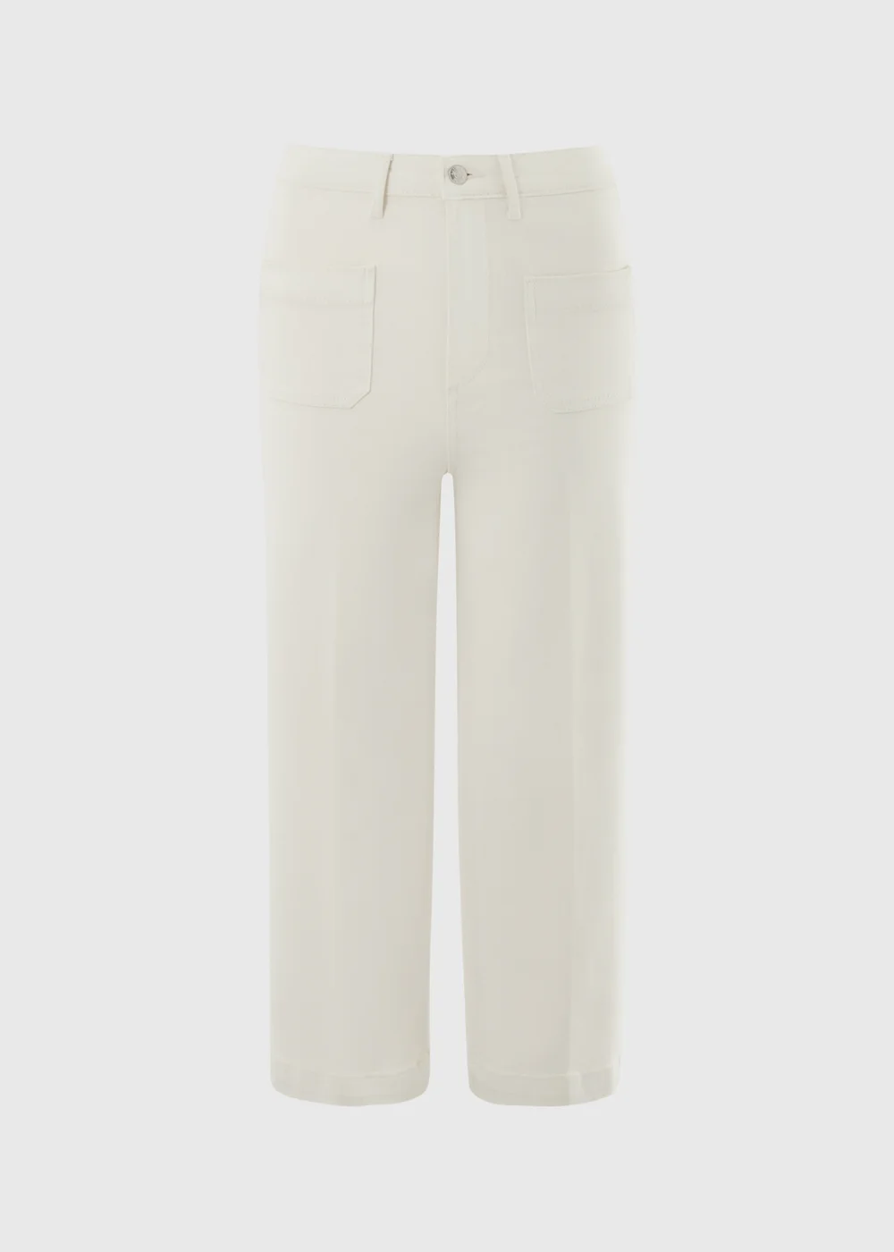 Mid Wash Mid Rise Pocket Front Wide Leg Cropped Jeans - 8 Image 4