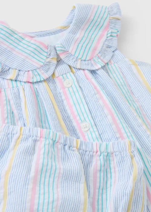 Baby Blue Stripe Dress & Knicker Set (0-23mths) - Up to 1 Month Image 2