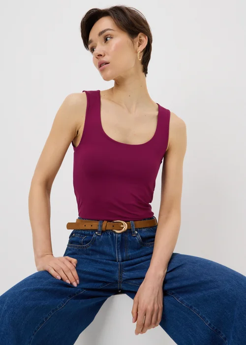 Pink Polyamide Fitted Vest Top - 10 Image 1