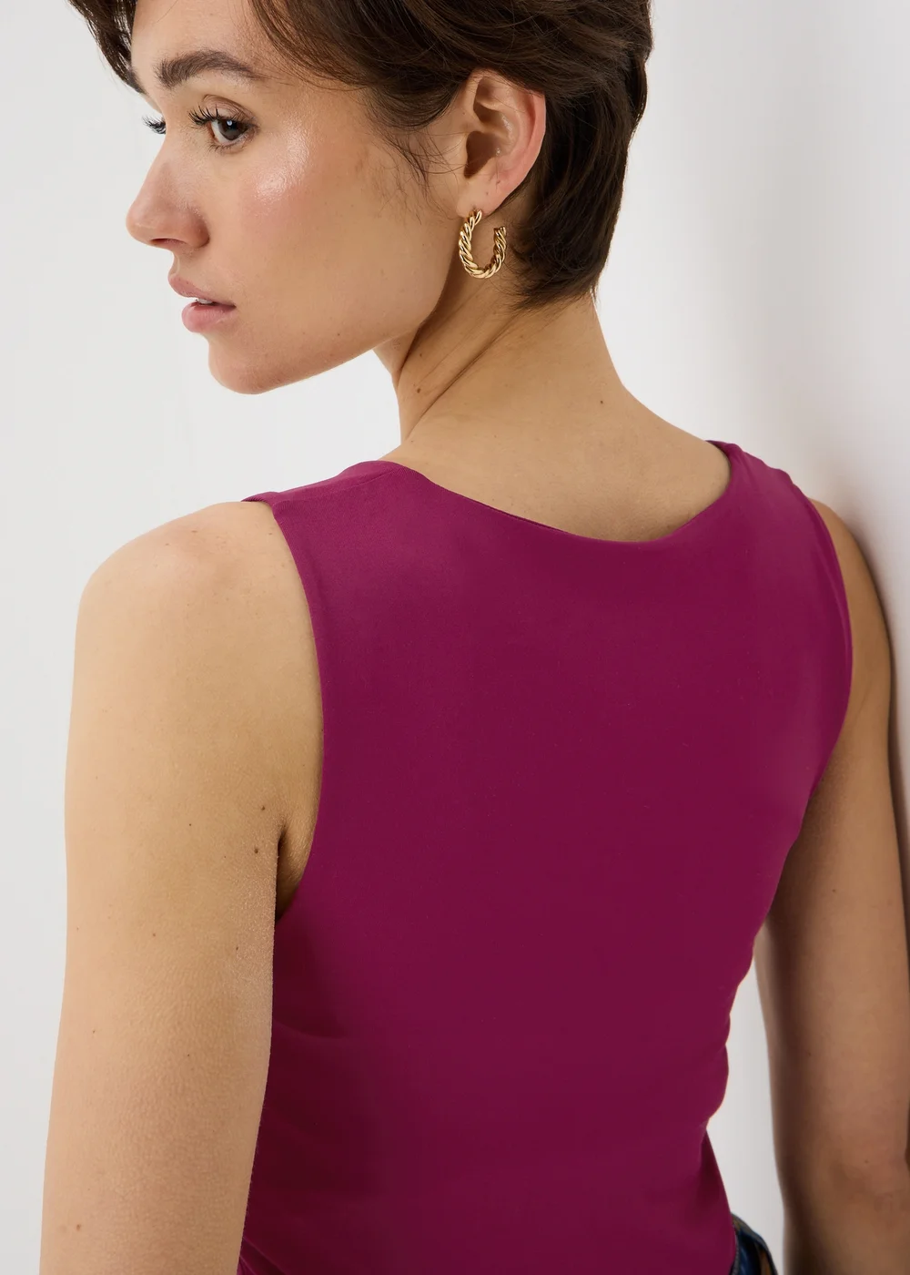 Pink Polyamide Fitted Vest Top - 10 Image 3