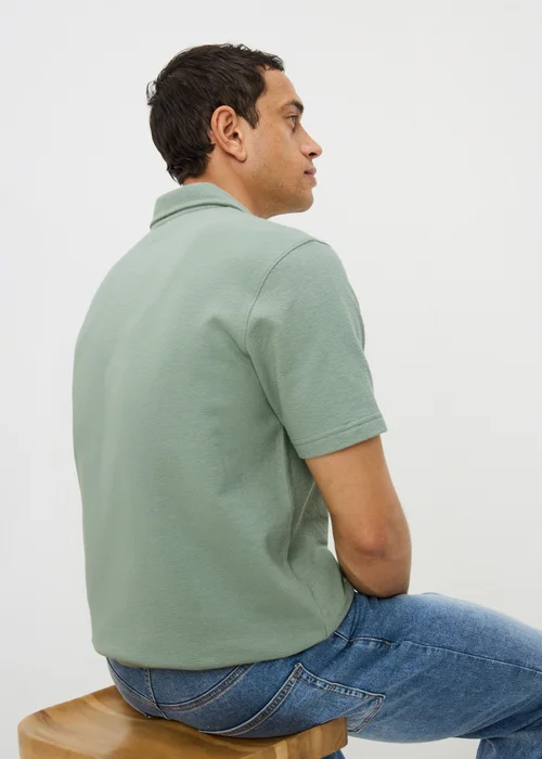 Iceberg Green Textured Polo Shirt - S Image 3