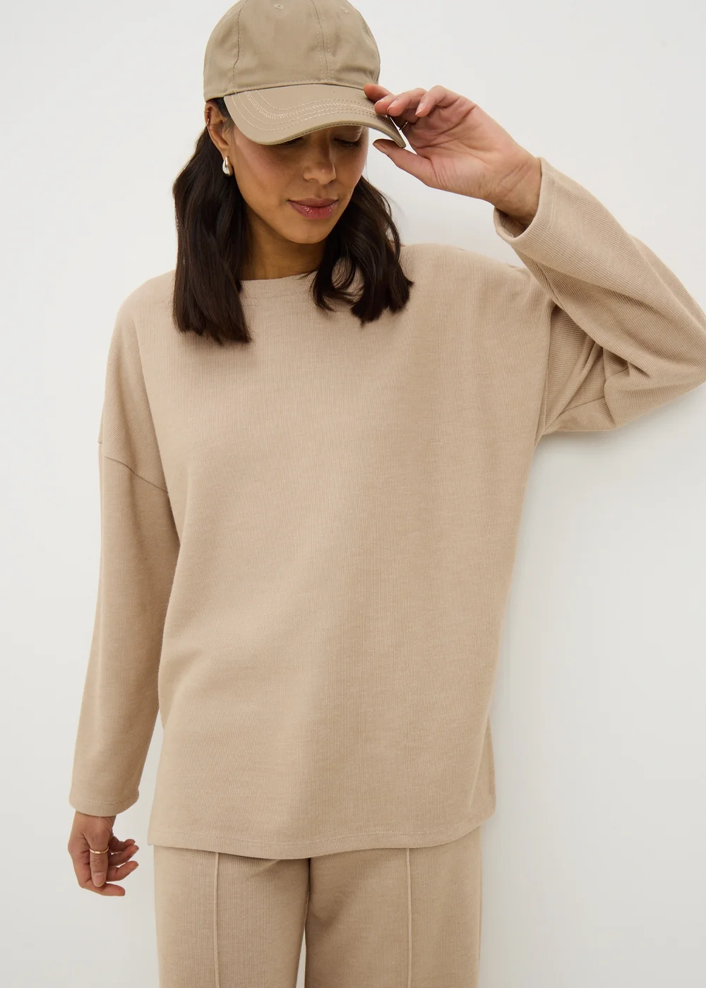 Oatmeal Soft Touch Co-Ord Top - Small Image 1