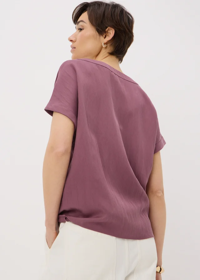 Raspberry Textured Box Top Blouse