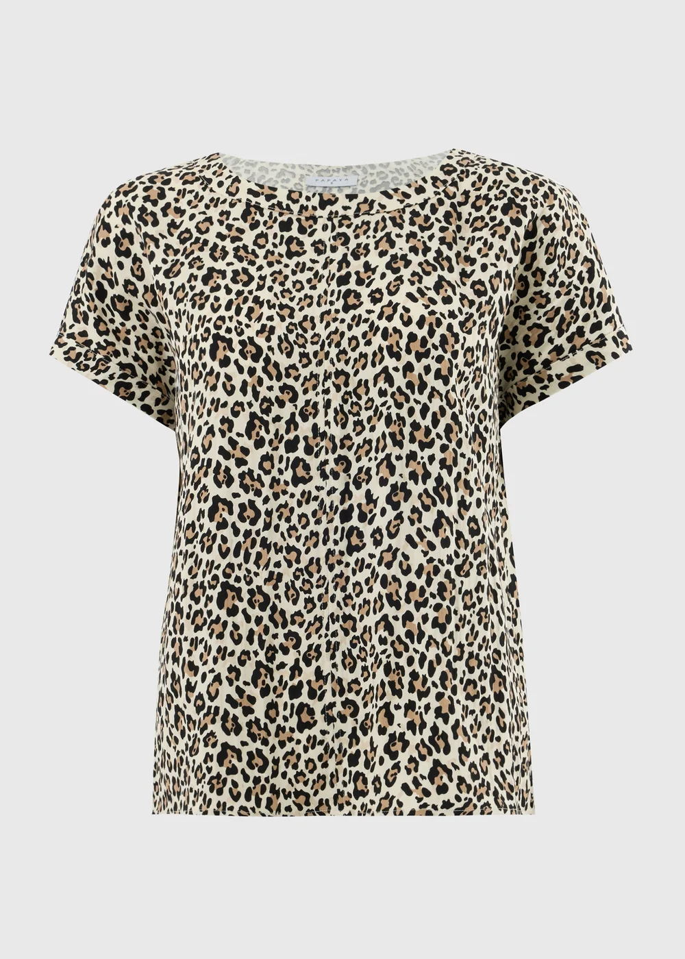 Brown Leopard Print Textured Box Top Blouse - 8 Image 2