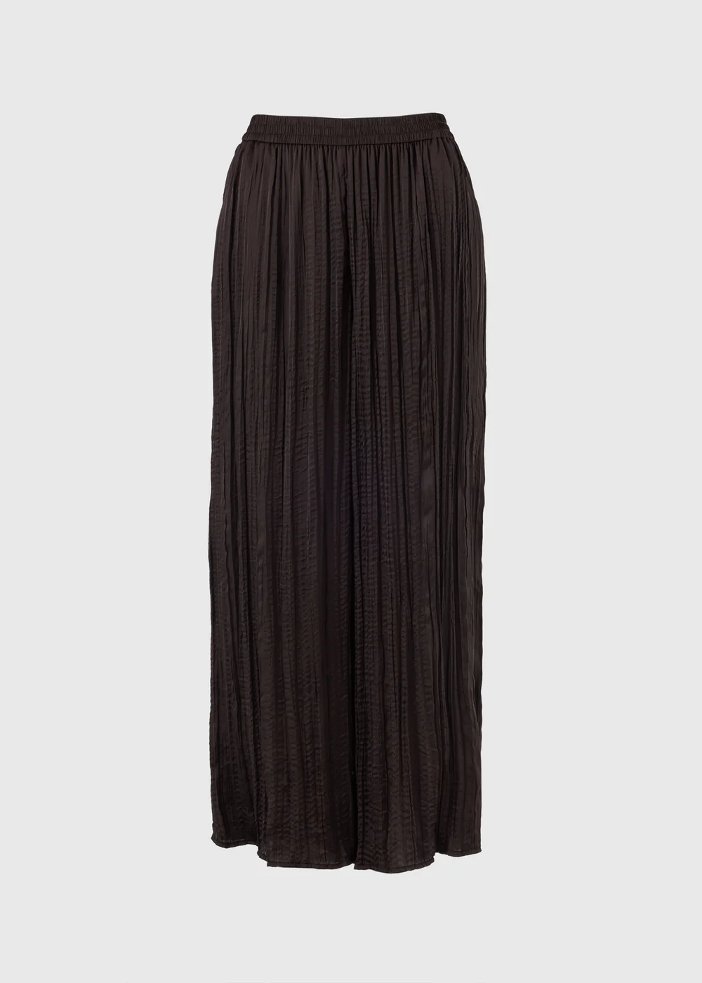 Et Vous Chocolate Brown Crinkle Satin Wide Leg Co Ord Trousers - L Image 4