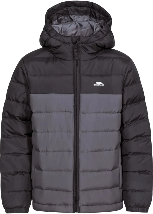 Trespass Kids Black Oskar Padded Jacket (2-12yrs)