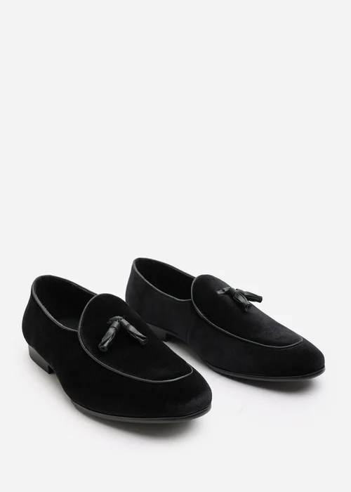 Where's That From Finley Black Velvet Tassel Loafer Dress Shoes - Size 11 Image 4