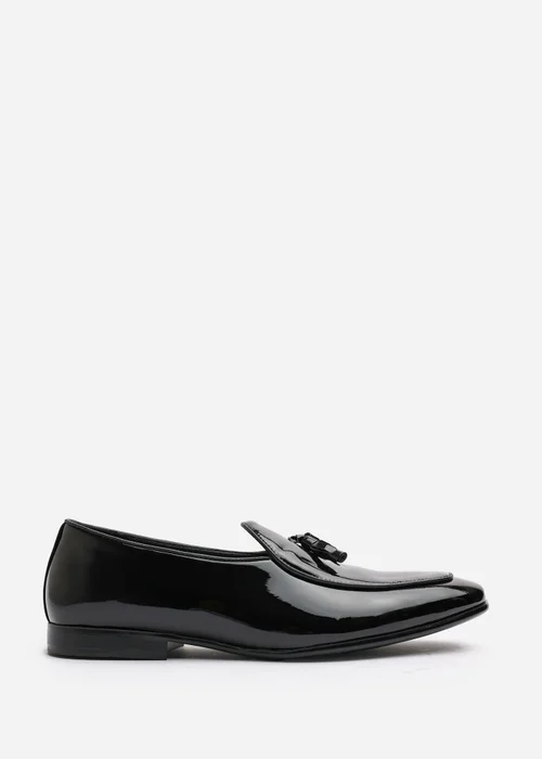 Where's That From Finley Black Patent Tassel Loafer Dress Shoes - 9 Image 1